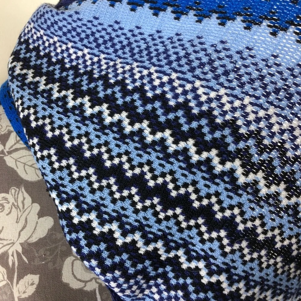 Missoni Multicolor Wool Knit Fringe Scarf